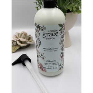 Philosophy Amazing Grace Jasmine Shampoo, Shower Gel & Bubble Bath 32 Oz + Pump